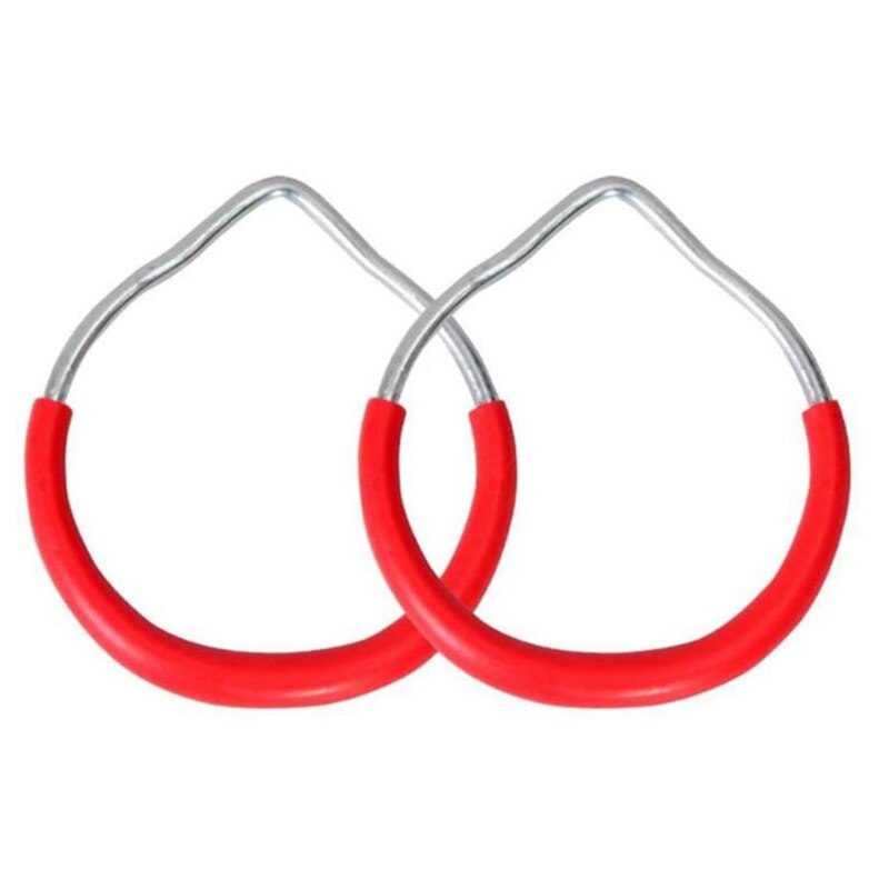 2 Pcs Swing Ring, Roterende Gymnastiek Staaf Voor Achtertuin, Ninja Ring, Kleur: Red