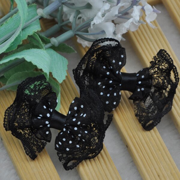 Lace Organza Ribbon Bows, Flores Applique, Decoração do casamento, A088, 20pcs: Rosa