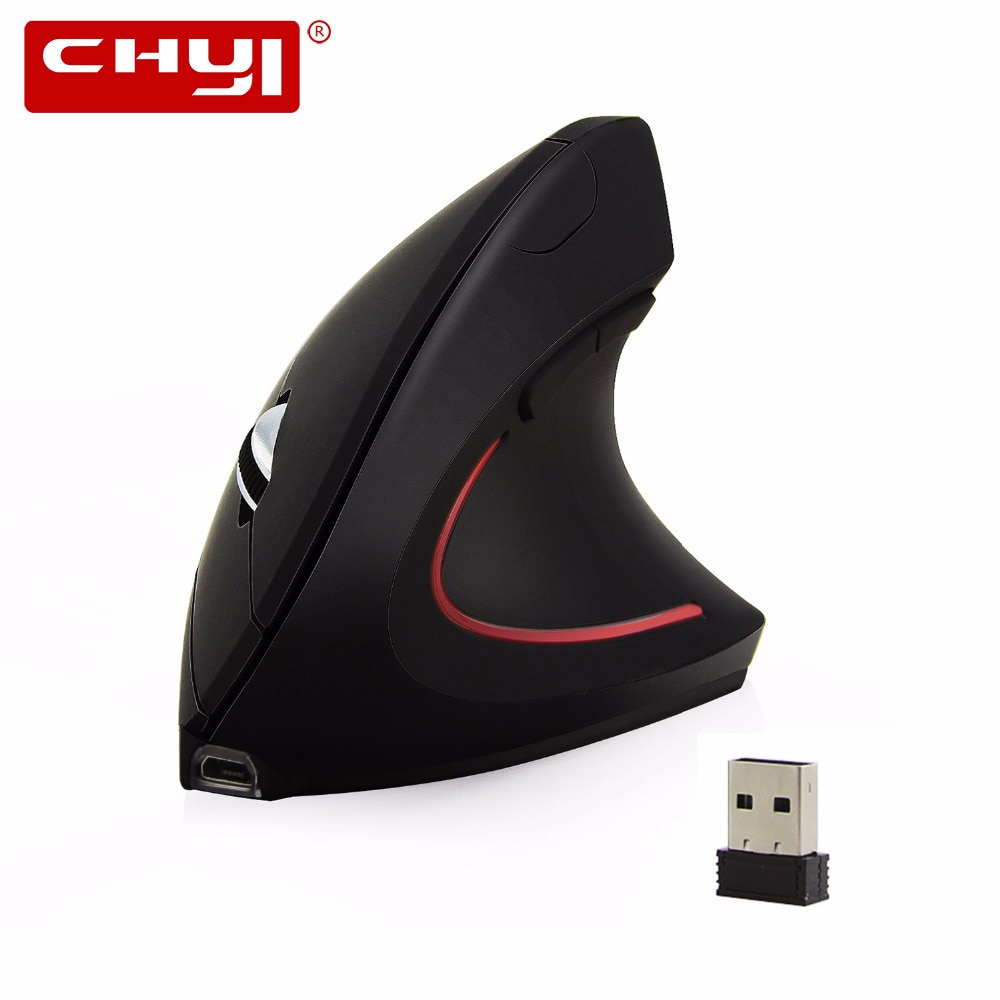 CHYI Ergonomic Vertical 6D Mouse Wireless Rechargeable Gaming Mice Gamer 1600DPI Optical Mause With Wrist Rest Mouse Pad