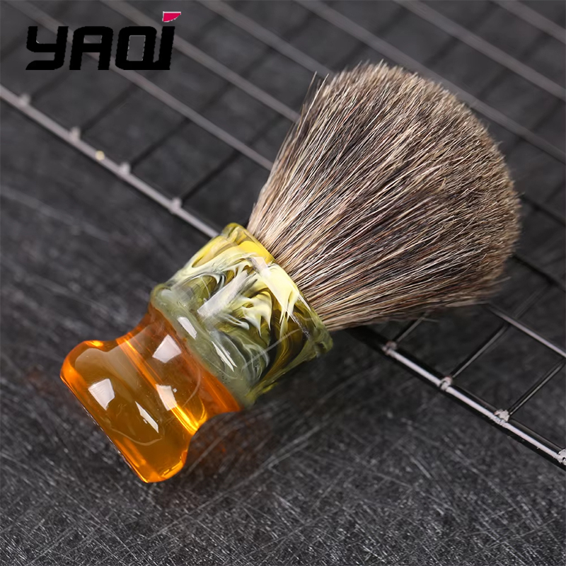 YAQI 22MM Sagrada Familia blaireau cheveux résine poignée hommes humide rasage brosses Portable rasage brosse rasage mousse brosse