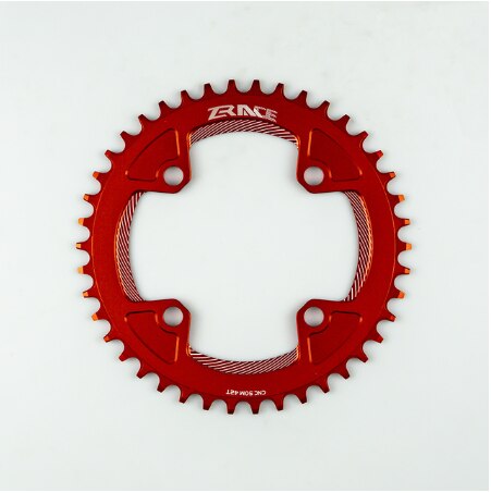 Zrace kettingbladen kettingwielen 40t/42t/44t/46t/48t/50t/52t bcd 104, smalle tanden  al7075 cnc, mtb/race/vouwfiets/gravelbikes: Rood 40t