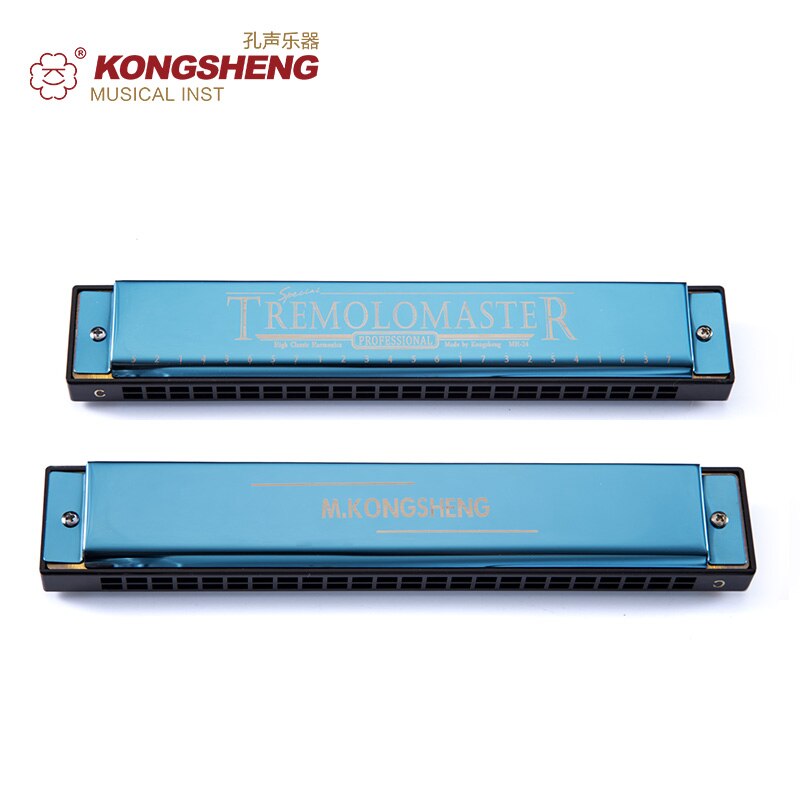 KONGSHENG 24 otwory harmonijka tremolo dorosłych studentów gry dla początkujących harmonijka: niebieski