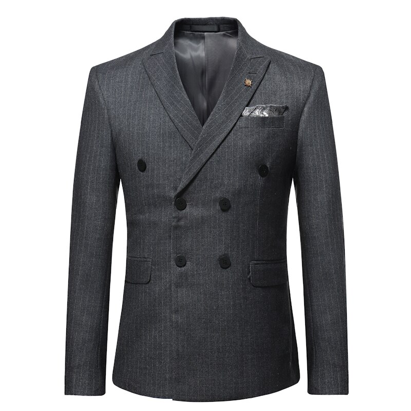 ( 1 stk jakke) herre boutique fritidsbutikk stripet kjole frakk brudgom brudekjole menn blå svart grå formell blazer