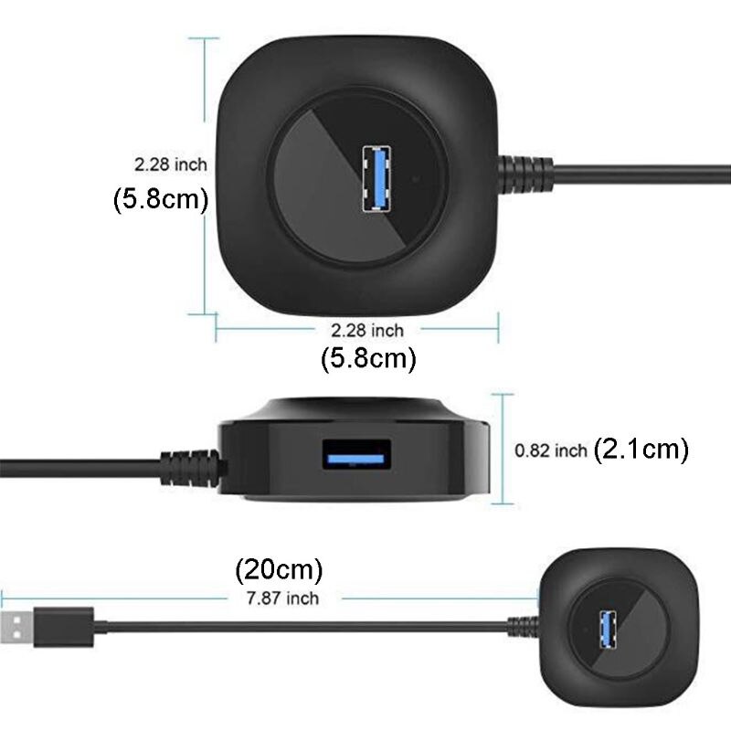 USB Hub USB 3,0 Hub 2,0 Multi adaptador/divisor USB de 4 puertos USB-Hub expansor para PC B95C