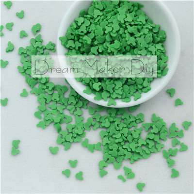 10g/ loten polymeerklei sprinkles mooie muis voor knutselen, diy confetti: Donkergroen