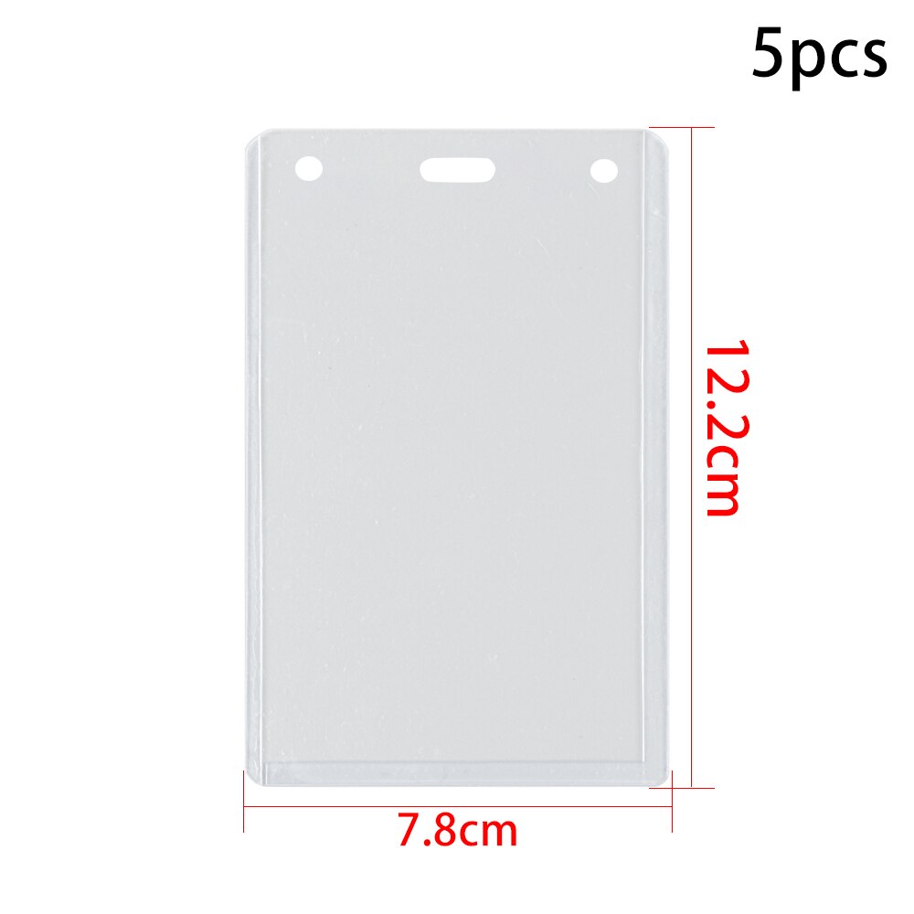 5PCs Transparent Plastic Badge Work Card Holder Protector Cover ID Card Pouch Business Case Pocket Unisex Card Sleeve: 5