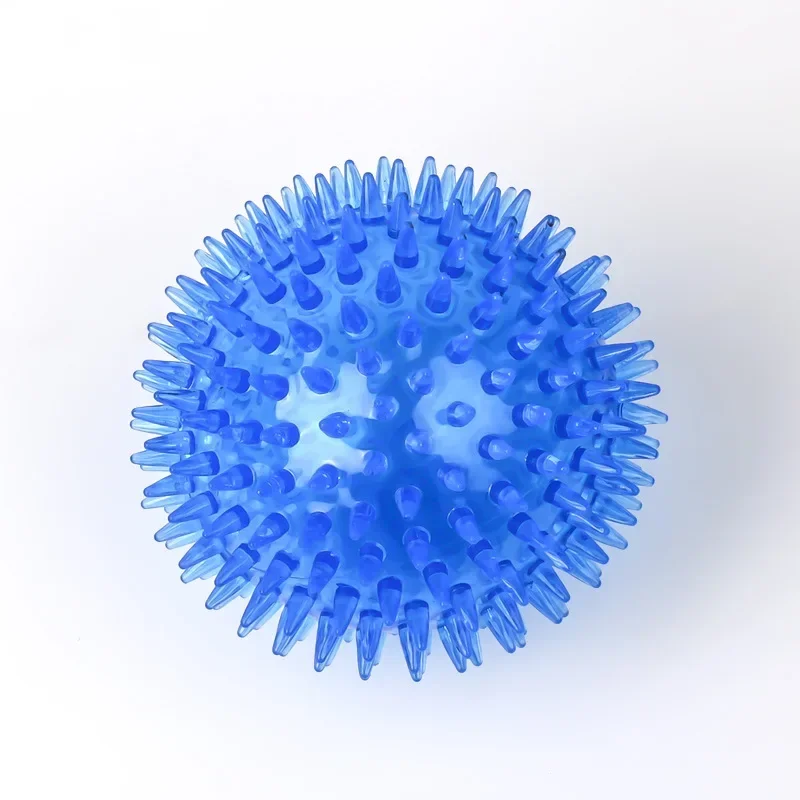 Brinquedos para cães de estimação, gato, filhote de cachorro, brinquedo com som de bolinhas, bola de limpeza de dentes estridentes, treinamento tpr, brinquedo de mastigar, bolas de espinhos, acessórios: XS / Azul