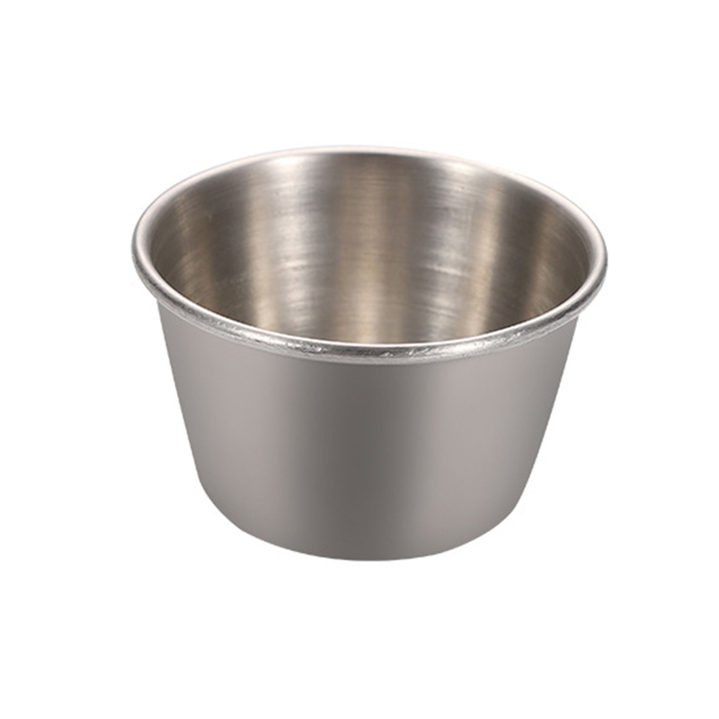 Premium Brushed Stainless Steel Condiment Sauce Cups Spices Pos Liquid Dips Bowl Easy to Use and Clean for Restaurant: 2