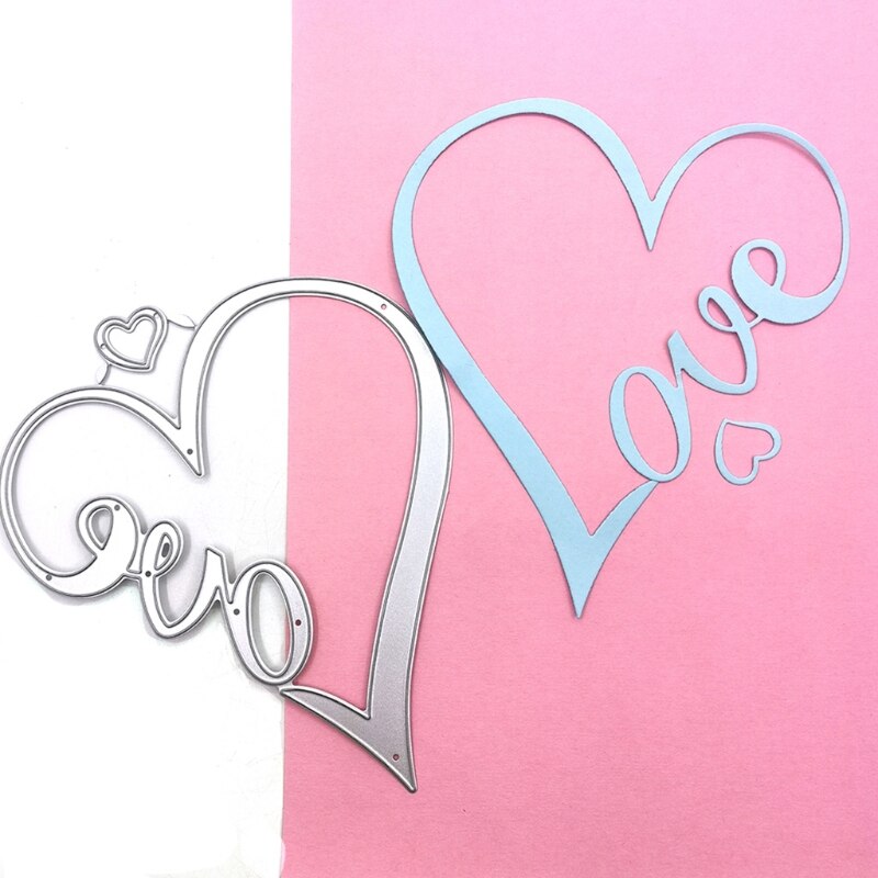 4 Pieces Cutting Dies Heart Cutting Dies Love Heart Embossing Stencils Templates for Scrapbooking,Valentine's Day Craft