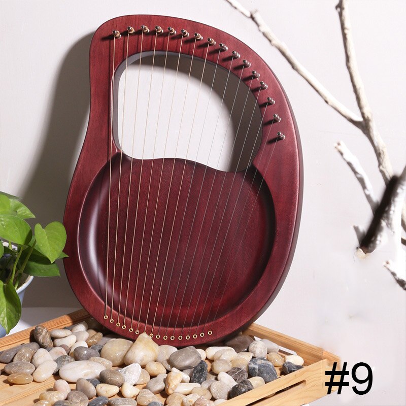 16-Tone Log Lyre Portable Musical Instrument 16-Strings Solid Wood Veneer Lyre Stringed Instrument YA88: 9