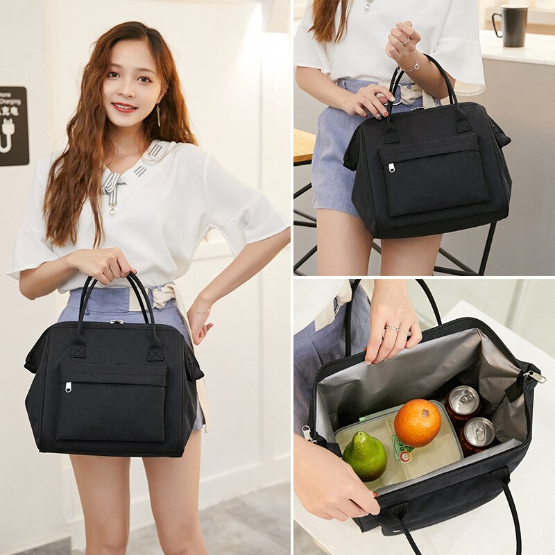 Oxford Große Kapazität Mittagessen Taschen Für Frauen Isoliert Picknick Container Lebensmittel Tasche Wein Kühltasche Reise Thermische Mittagessen Box W403