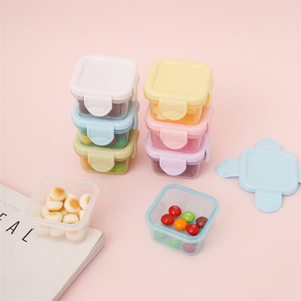 Mini cajas selladas de aliño de alimentos de grado alimenticio, cajas de anzuelos de pescado de cebo, Caja de almacenaje para medicina, organizador de joyería