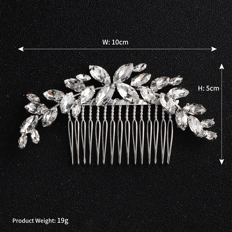 Efily Bridal Bruiloft Haaraccessoires Crystal Zilver Kleur Haar Kammen Voor Vrouwen Bruid Hoofddeksel Party Sieraden Bruidsmeisje: silver color HSJ4894