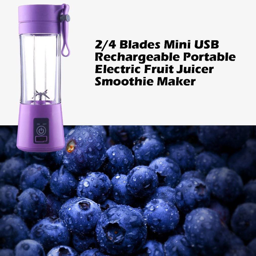 Kannettava kokoinen usb sähköinen hedelmämehupuristin kädessä pidettävä smoothiekone blenderi sekoittava ladattava mini kannettava mehukuppi vettä