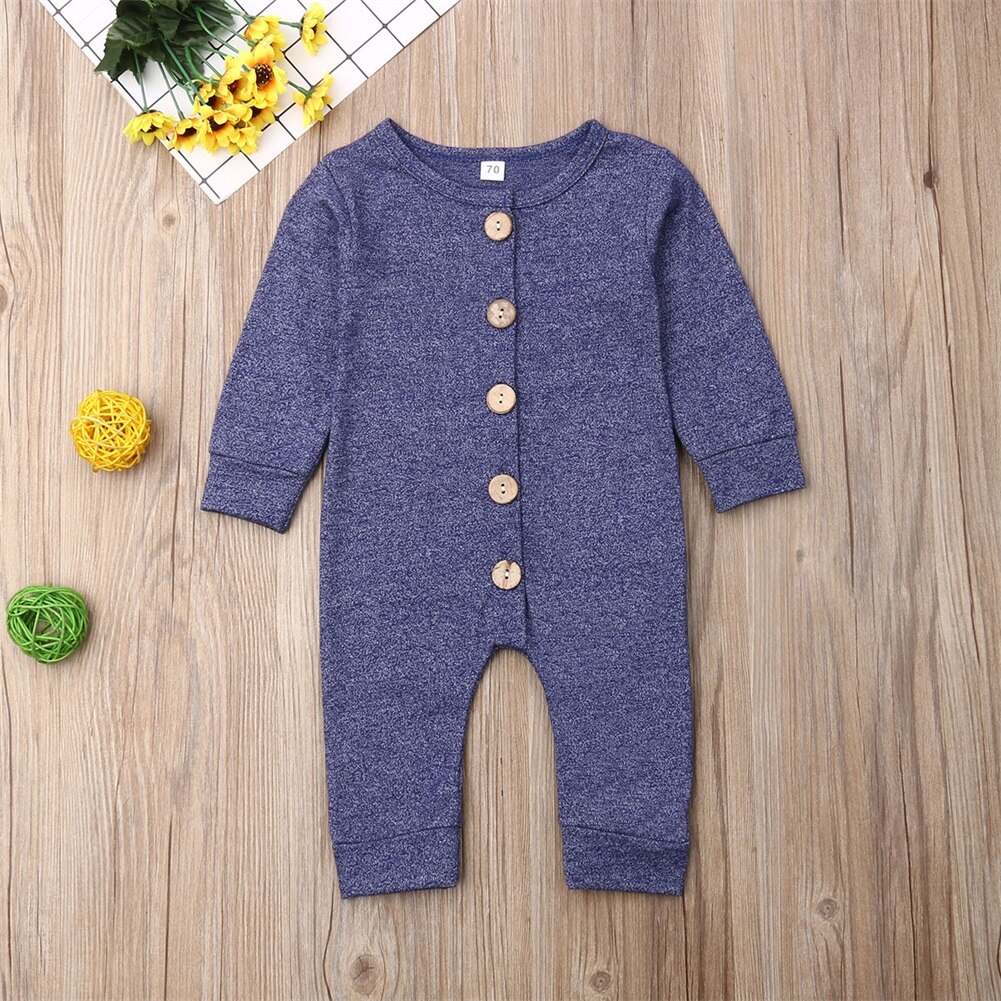 Macacão infantil de algodão, roupas de recém-nascidos para meninos e meninas, macacão de peça única para bebês de outono: ROXO / 12 m