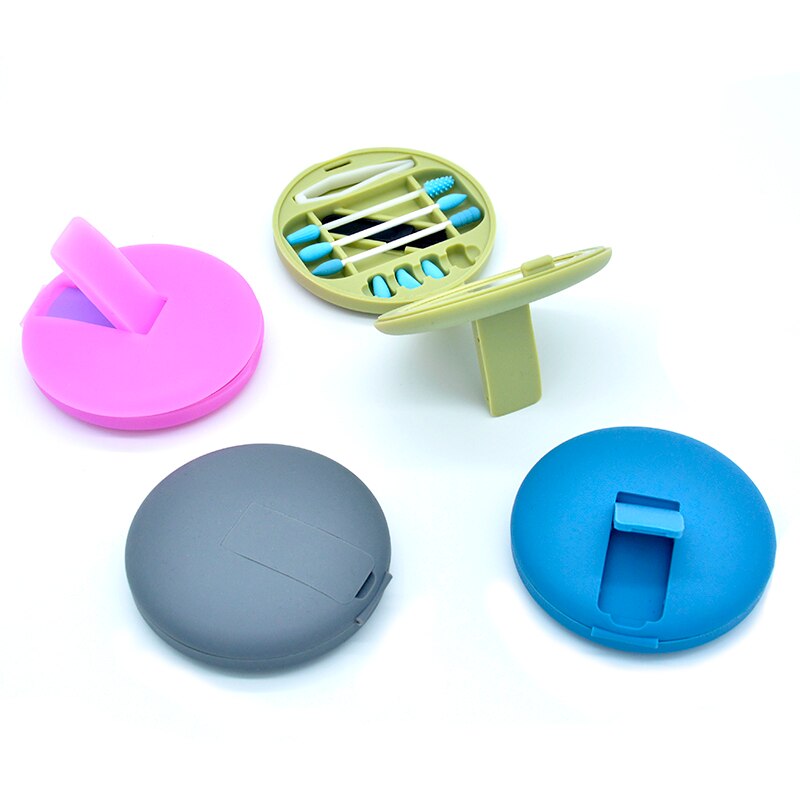 ！6 Colors Reusable Cotton Swab Ear Cleaning Silicone Washable Makeup Swabs Sticks Soft Flexible Make Up Tools Kit