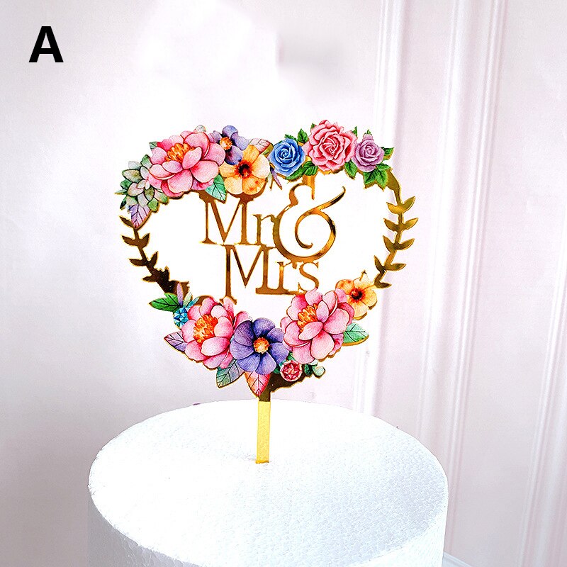 Happy Anniversary Cake Topper Color Rose Flower Ac... – Grandado