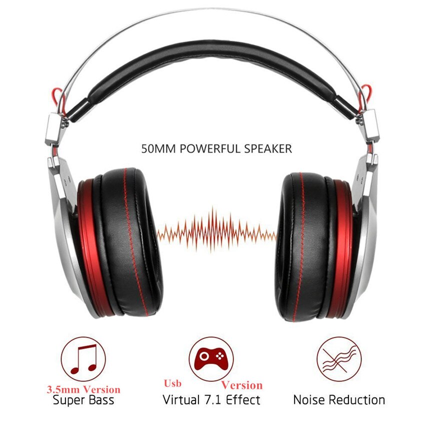 XIBERIA K5 PC Gaming Headset Headphones gaming for Computer Casque USB 7.1 Surround Stereo Headphone with Microphone Led light
