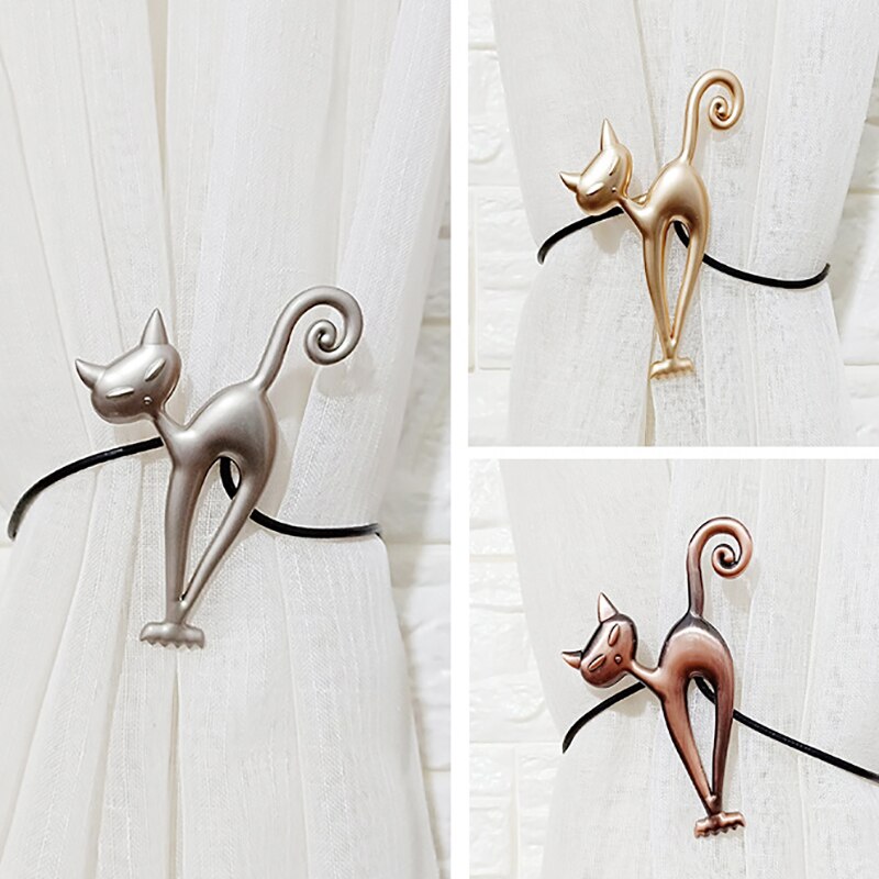 Metalen Kat Gordijn Clip Gordijn Houder Tieback Buckle Clips Gesp Tie Terug Gordijn Accessoires Magnetische Knop Home Decoratie