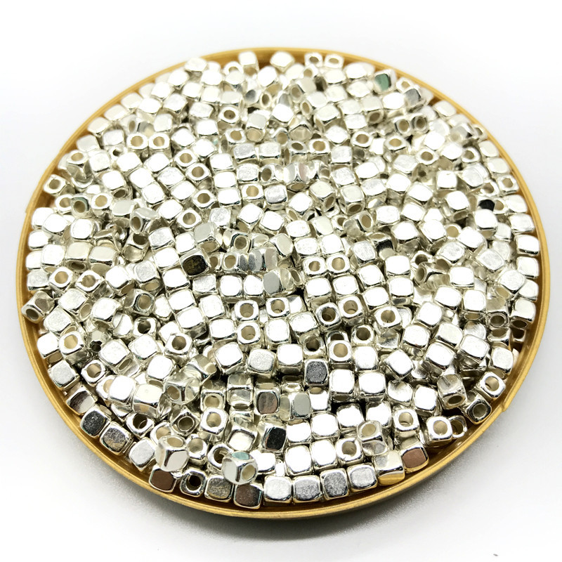 200Pcs 4mm Acryl Plated CCB Vierkante Zaad Ruimte Kralen voor Sieraden Maken DIY Armband Kettingen: 02