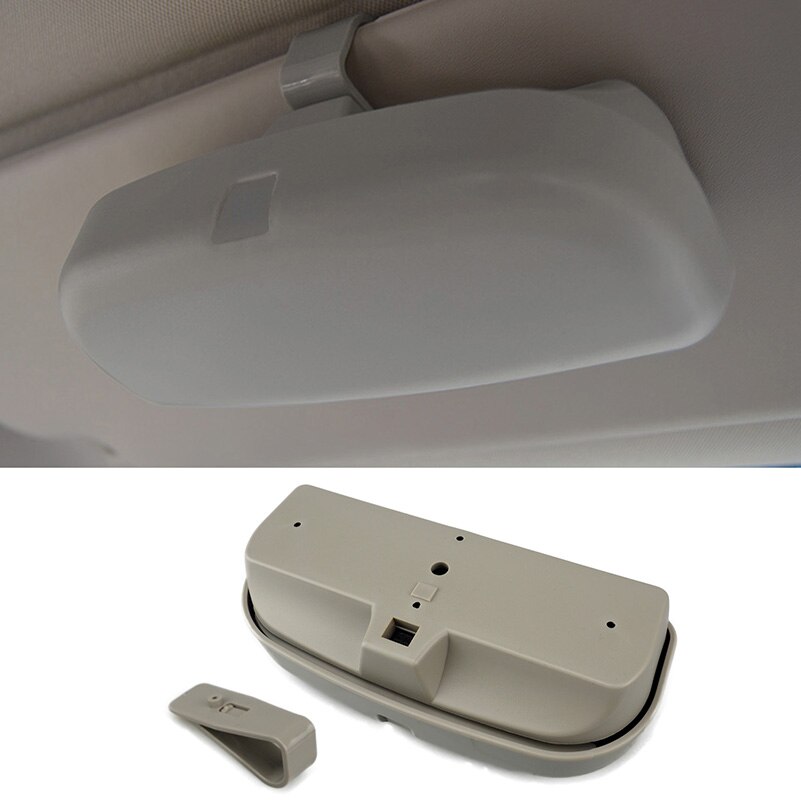 Car Holder for Glasses Multifunctional Eyeglass Case Box Universal Sunglasses Holder Car Accessories Auto Glasses Case Holder: Gray