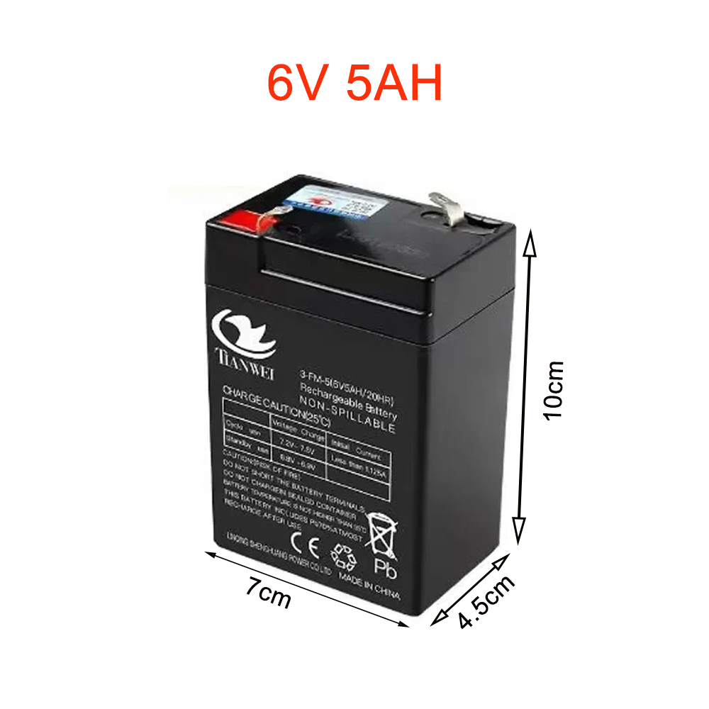 Batería recargable de plomo-ácido de 6V, 5Ah, 12Ah, 5000mAh, baterías de respaldo para coches eléctricos para niños, Scooters, báscula electrónica: green