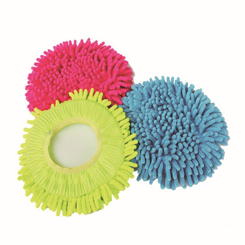 3pcs Rotating Mop Head Chenille Round Mop Head Mop Head Replacement: Default Title