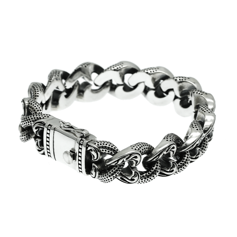 RetroSen-pulsera de plata de estilo grueso para hombre, pulsera Hipster de estilo Chino Coreano, con personalidad, , cadena de tanque