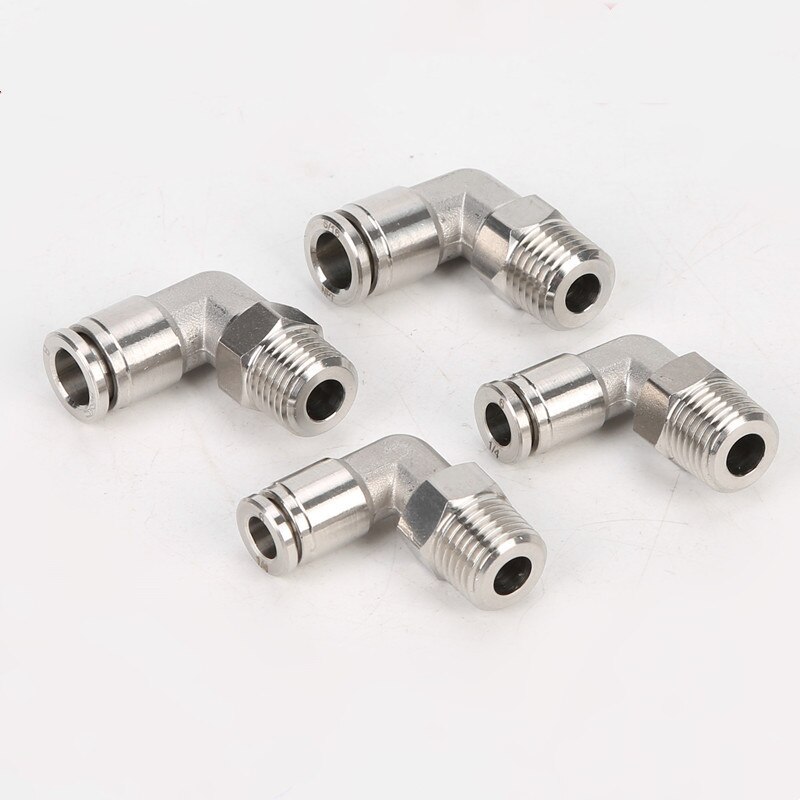 304 Stainless Steel Push In Air Pneumatic Fitting 1/8" 1/4" 3/8" 1/2" BSP Male Thread Elbow Quick Connector 4 6 8 10 12 14mm