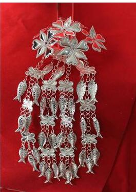 Miao Hair accessories Headdress Hairpin hmong Women: Red