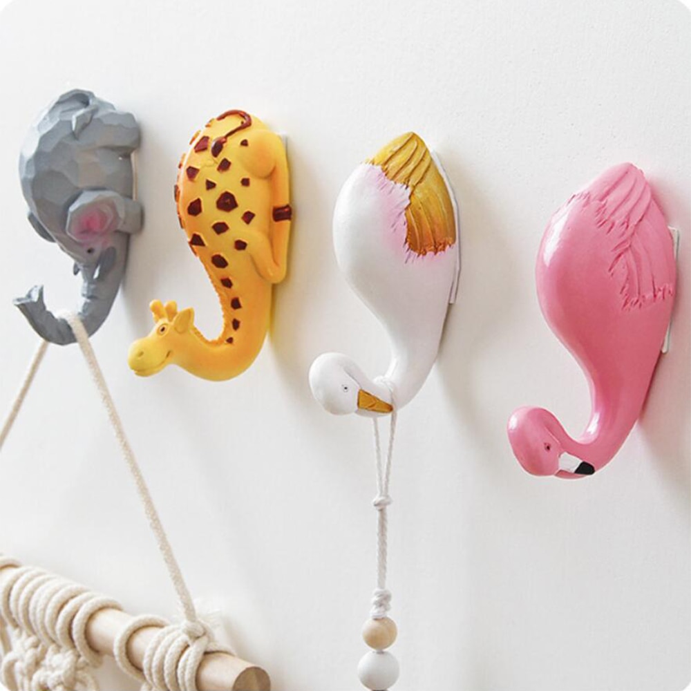 Gancho bonito para pared de niños, 1 tipo de Animal, gancho Animal, gancho de resina para baño de animales, colgador de pared de habitación, divertido para casa 1095A