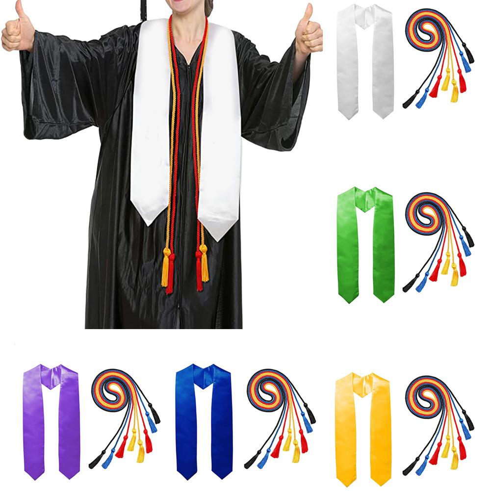 Ensfarvet gradueringsramme skulderrem graduering ære stjal ramme kvast dekorationssnore graduering fest foto rekvisitter