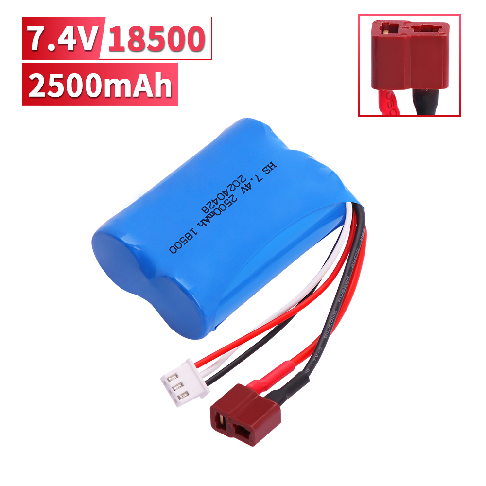18500 2500 mAh 7.4 V batterij met Oplader Voor HBX 16889 16889A 16890 16890A SG1601 SG1602 1/16 RC vrachtwagen/auto onderdelen Batterij
