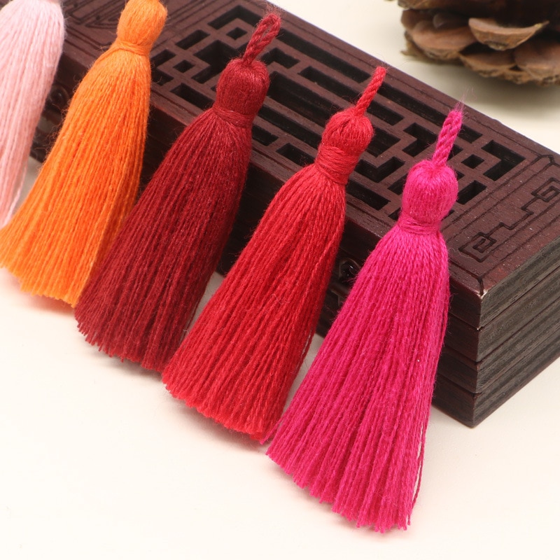 10PCS Mini Pure Cotton Colorful Tassels DIY Pendant Jewelry Curtain Garments Decorative Accessories Key Chain Handbag Pendants