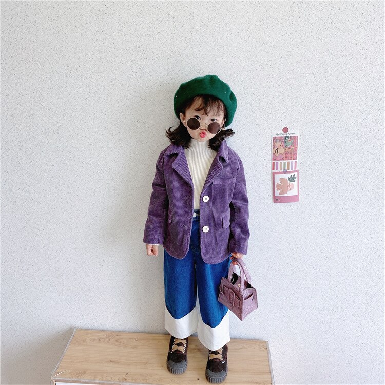 Una nueva chaqueta de Traje púrpura para niños chaqueta coreana para niños y niñas