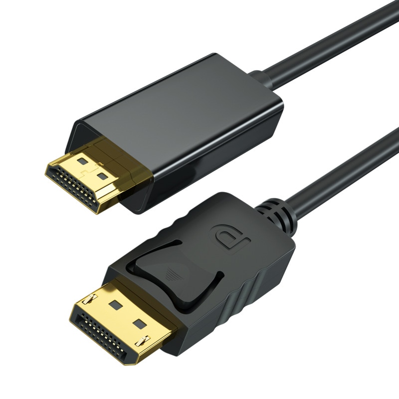 1.8m dp til hdmi-kompatibel kabel 4k hd-adapter skjermkabel dataskjermkabel konverterer stor dp til hdmi-kompatibel: Default Title