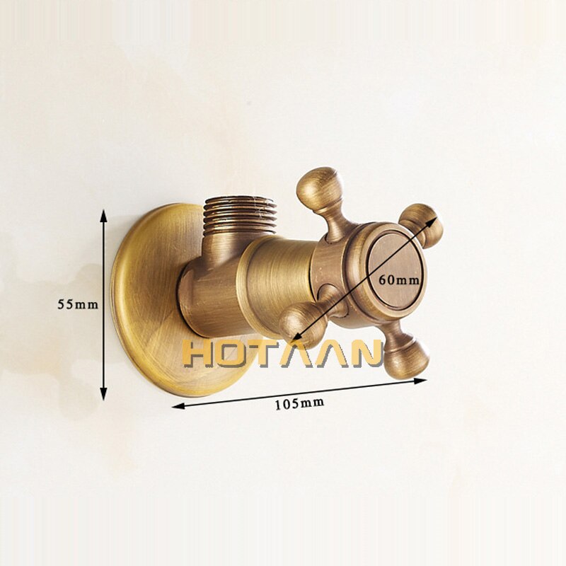 Antik mässing triangelventil vattenreglerventil kranvattenventil 1/2*1/2 mässingsvinkelventiler, yt -5182