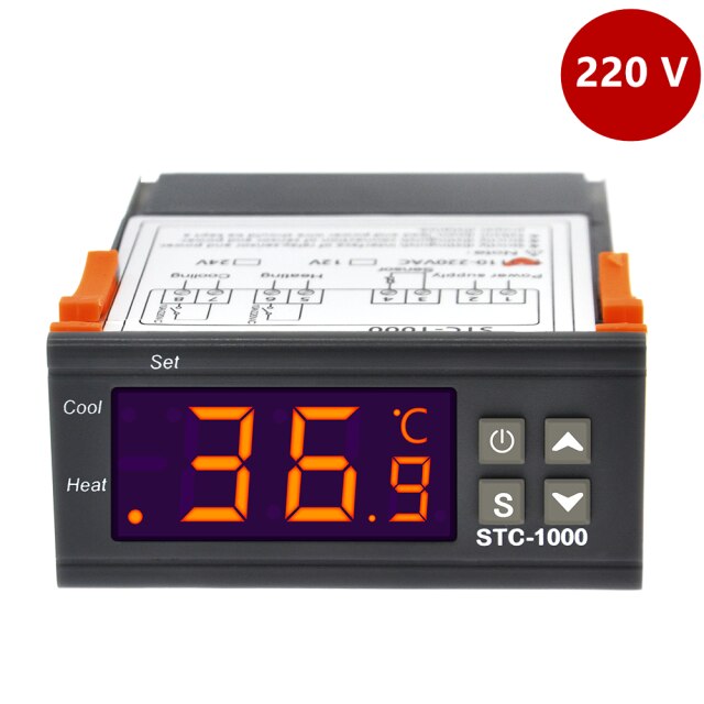STC-1000/STC-3028/STC-3000 12V24V 220V Digital Temperature Controller Thermostat Thermoregulator Incubator Relay Heating Cooling: Gold