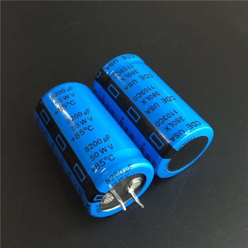 2pcs 8200uF 50V CDE 380LX Series 25x45mm 50V8200uF Snap-in PSU Aluminum Electrolytic capacitor