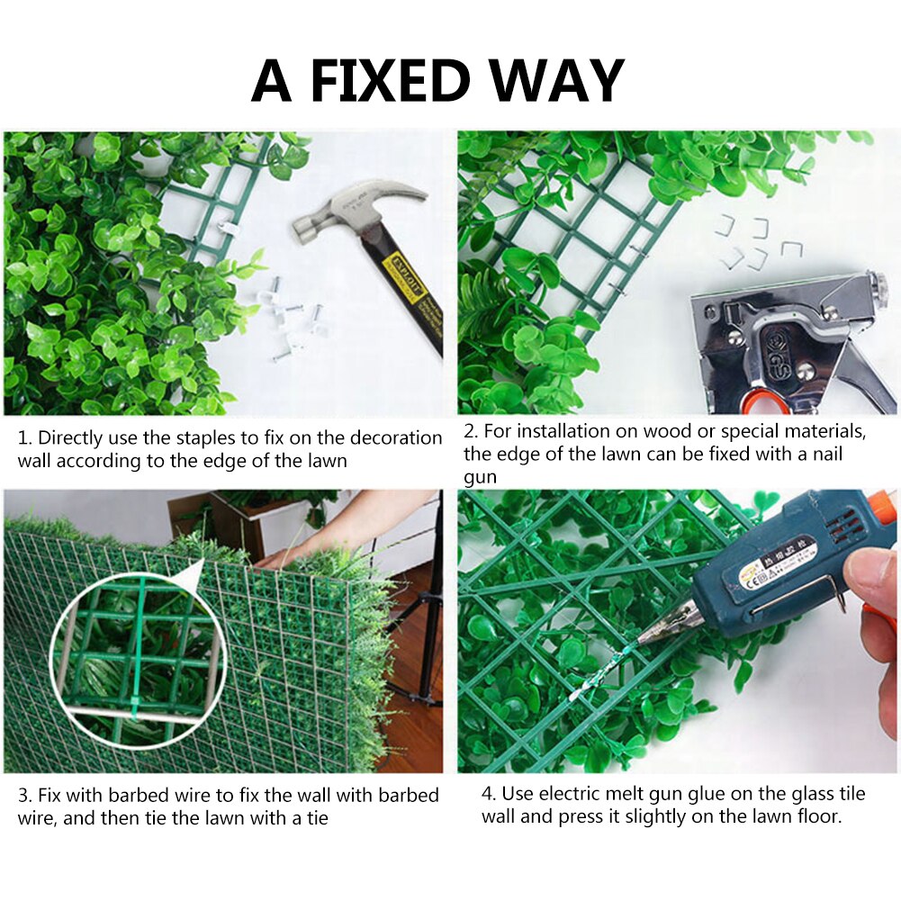 40*60cm Artificial Plant Hedge with Flowers Privacy Fence Screen UV Protected for Outdoor Garden Backyard