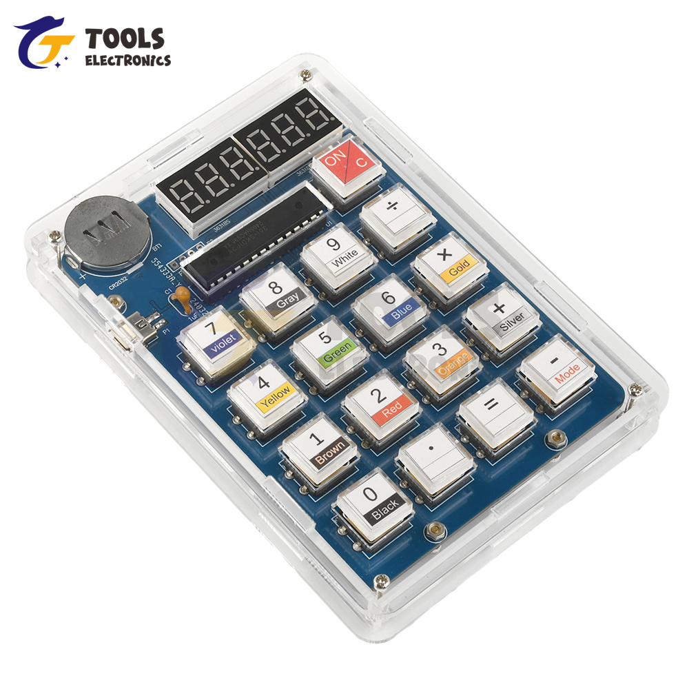 6--- sifret kalkulatorsett, gjør-det-selv-loddeøvelsessett, mcu-loddeopplæringe, eksperimentøvelse, gjør-det-selv-loddeprosjekt, elektronikksett