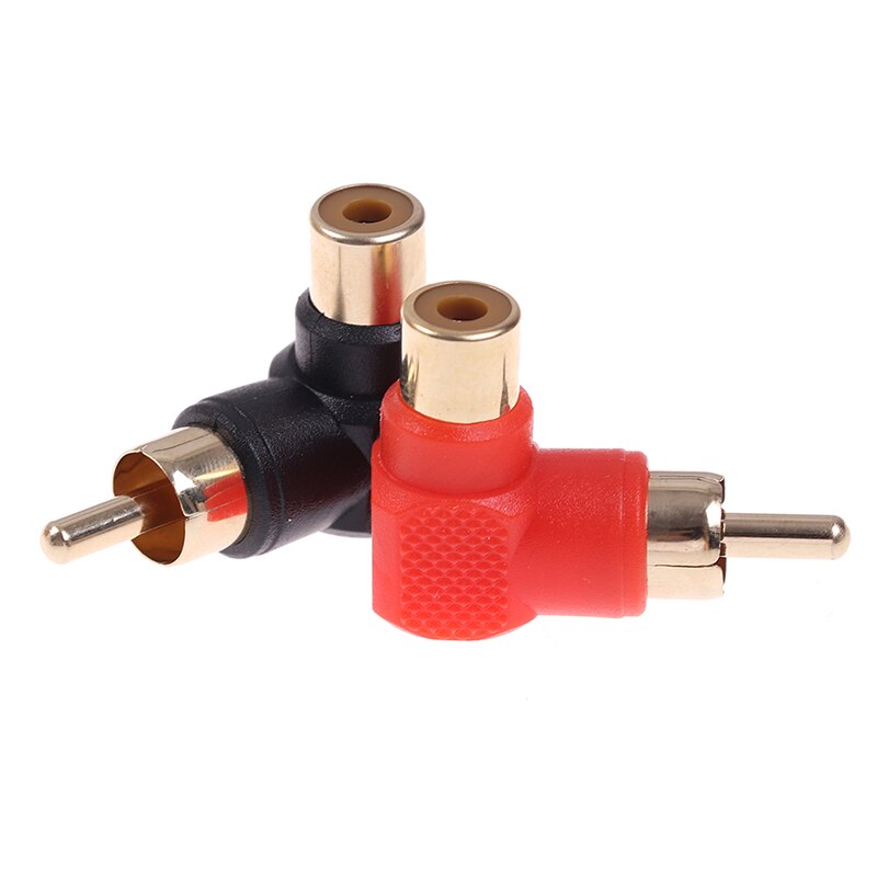 2Stck 90 Grad RCA Rechten Winkel Stecker Stecker Adapter Männlich Zu Weiblich M/F 90 Grad Ellenbogen Audio- Adapter