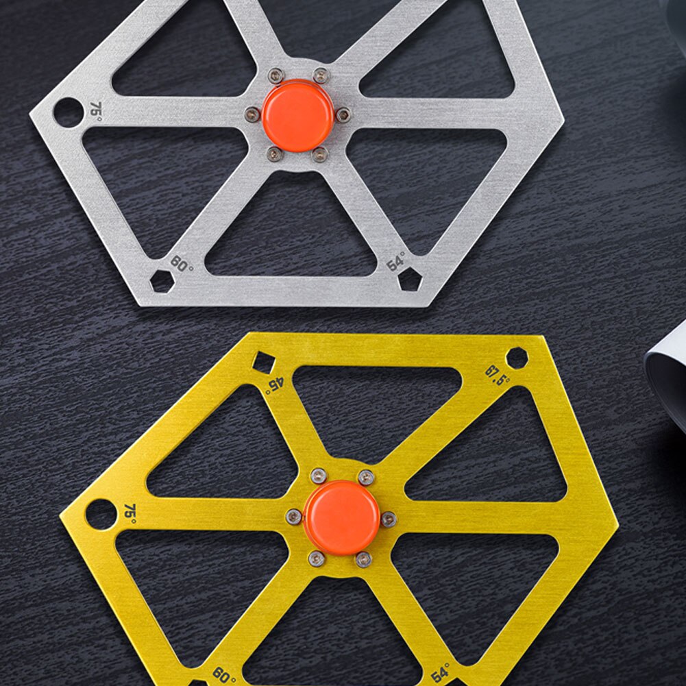Saw Angle Finder Ruler Multi Angle Gauge Protractor Aluminum Alloy Hexagon Woodworking Measurement Tool Silver Angle Tools