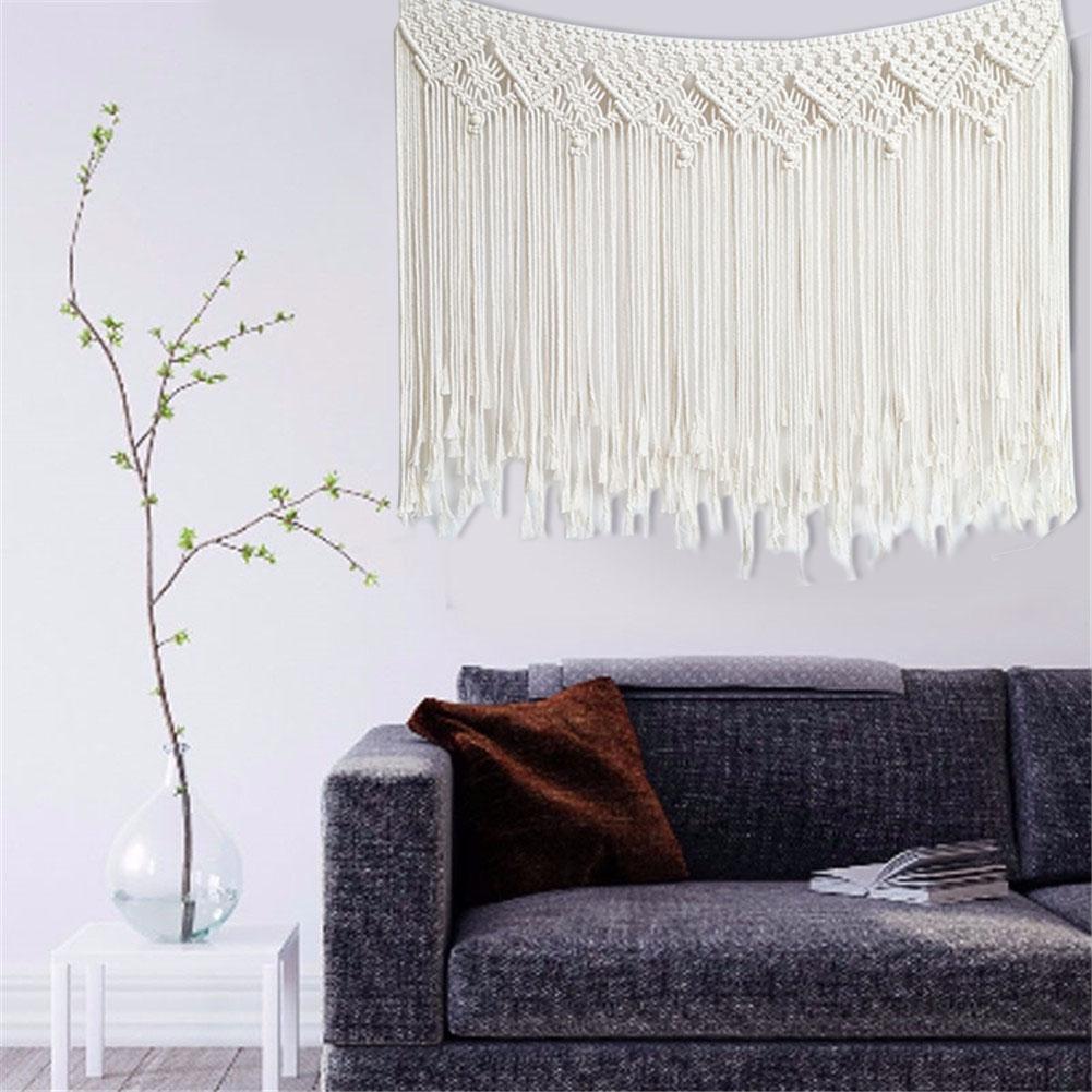 Nordisk handvävd tapet macrame gardin bohemisk boho bakgrund dekoration vägghängande filt för hembröllop 100*80cm