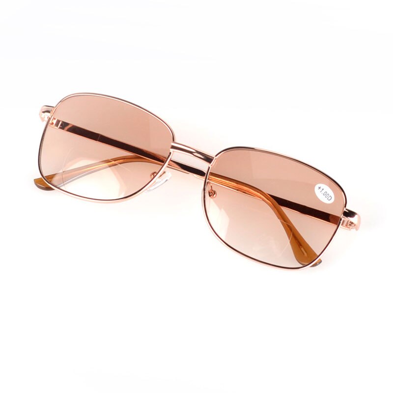 Ahora-gafas de sol marrones bifocales para hombre y mujer, lentes de aleación para leer, hipermetropía, negocios, + 1,0 + 1,5 + 2,0 + 2,5 + 3,0 + 3,5 + 4,0