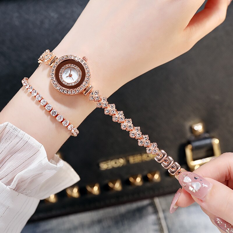 Mode Vrouwen Horloge Met Diamanten Horloge Dames Top Luxe Dames Casual Vrouwen Armband Crystal Horloges Relogio Feminino