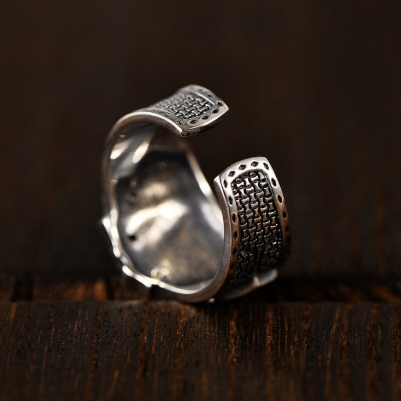 KOFSAC modisch Kreative Karte EINE K Q J Ring Für Männer Schmuck Jahrgang Öffnen Größe 925 Sterling Silber Ring Junge Party Zubehör