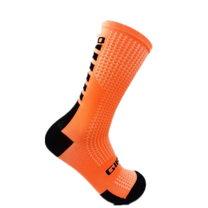 Gir cycling socks compression socks men and women soccer socks Sports basketball socks 14 Color: New Orange