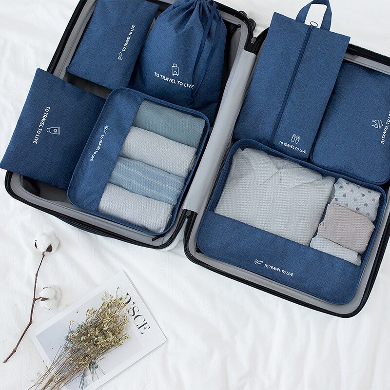 Bagage Organizer Verpakking 7 stks/set Reizen accessoires kit Mesh organizer Verpakking Cube Kleding ondergoed Schoen sorteren tassen