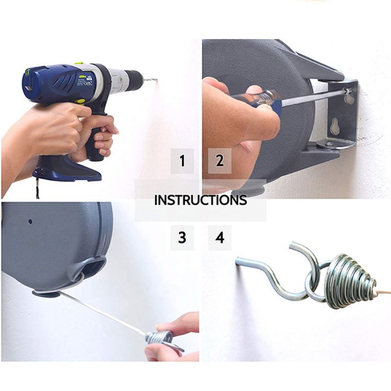 Draagbare washanger droogtouw ruimtebesparend hoge sterkte intrekbaar lang  p0re